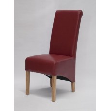 Richmond Red Leather Oak Dining Chair